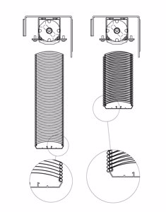 Comparison of heights of the rolls for Cetta 80 and Cetta 80-Slim